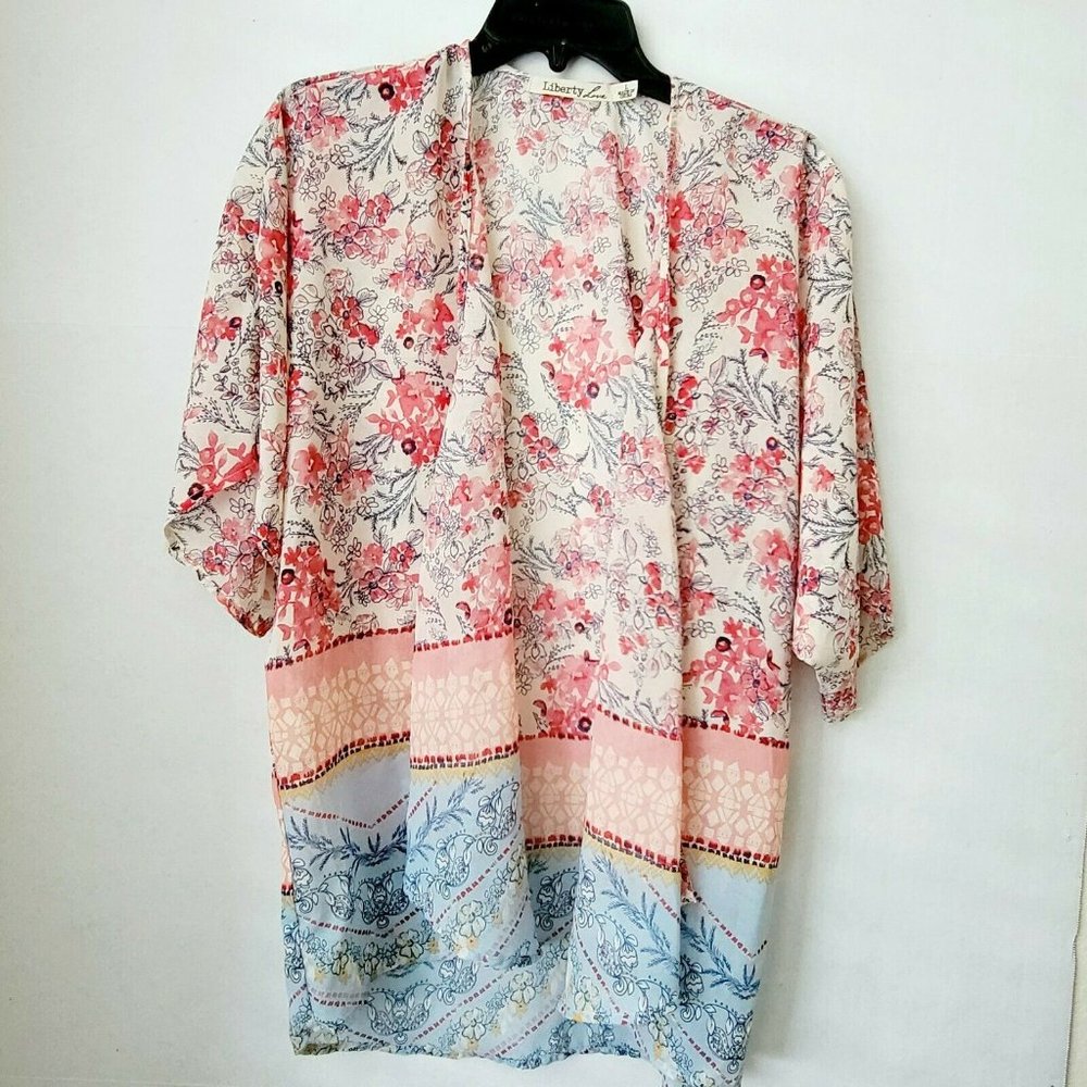 Liberty Love Pink Floral Kimono Large
